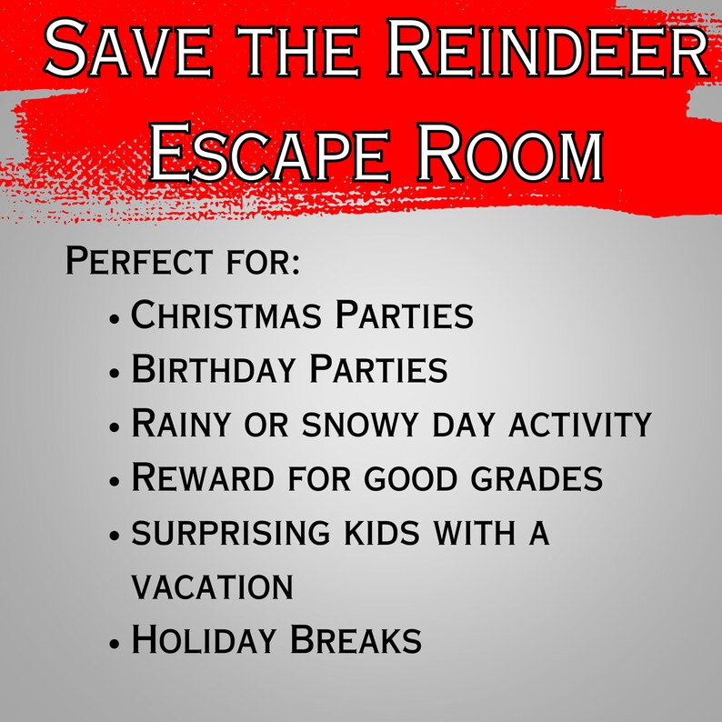 Christmas Escape Room Kids Christmas Escape Room Kit Printable Escape