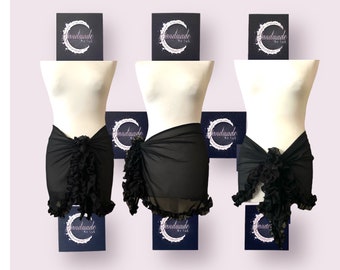 Black ruffle sarong
