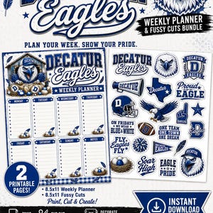 Decatur Eagles weekplanner en Fussy Cuts bundel (digitale download)