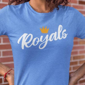 Kansas City Baseball T-Shirt Royals Gift for Friend Shirt KC Crown T Shirt Royals Gift Kauffman Game Day Tshirt Royals Flower Crown Shirt