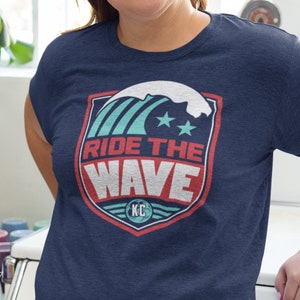 Kansas City Soccer T-shirt, Current-Inspired Ride The Wave Club Tee, Vintage-Style SKC Short Sleeve Top, Super-Soft Unisex Shirt