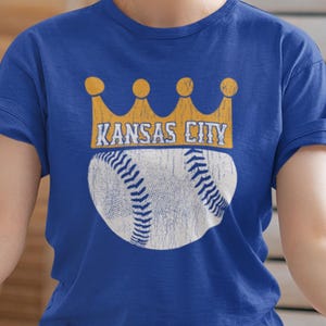 Kansas City Baseball T-Shirt Royals Gift for Friend Shirt KC Crown T Shirt Royals Nation Gift Kauffman Game Day Tshirt Crowned Baseball Tee
