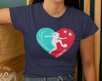 Camiseta con corazón de jugador de KC, camiseta Pitch Club para mujer de inspiración actual, camiseta de fútbol Kansas City Flowing Stars, camiseta supersuave para adultos y jóvenes