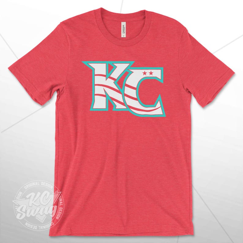 KC Swag - Kansas City Current, Flowing KC on Heather red unisex t-shirt