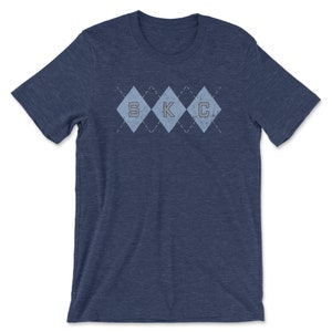 Kansas City Soccer T-shirt, Sporting-Inspired Argyle Diamonds Club Heather Navy Tee mockup