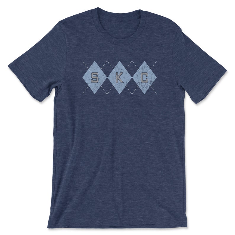 Kansas City Soccer T-shirt, Sporting-Inspired Argyle Diamonds Club Heather Navy Tee mockup