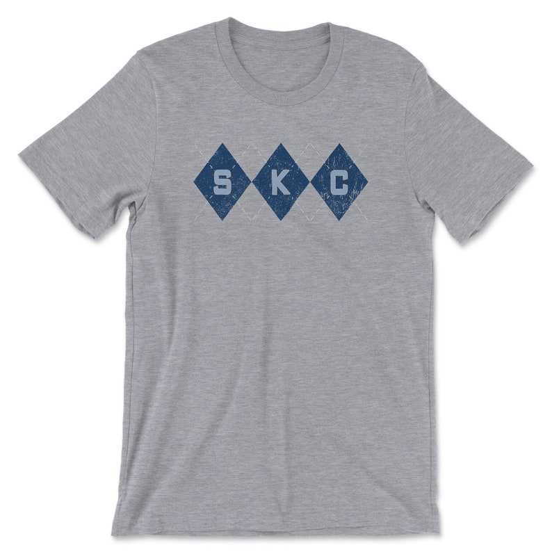 Kansas City Soccer T-shirt, Sporting-Inspired Argyle Diamonds Club Athletic Heather Gray Tee mockup