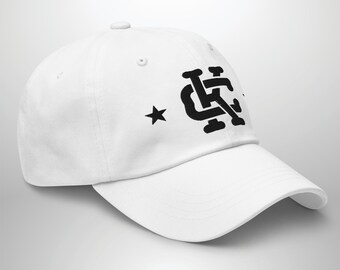 Kansas City Dad/Baseball Cap, White Embroidered Interlock KC Stars, Streetwear Style Hat, Trendy KC Fan Headwear, Gift For Him or Her