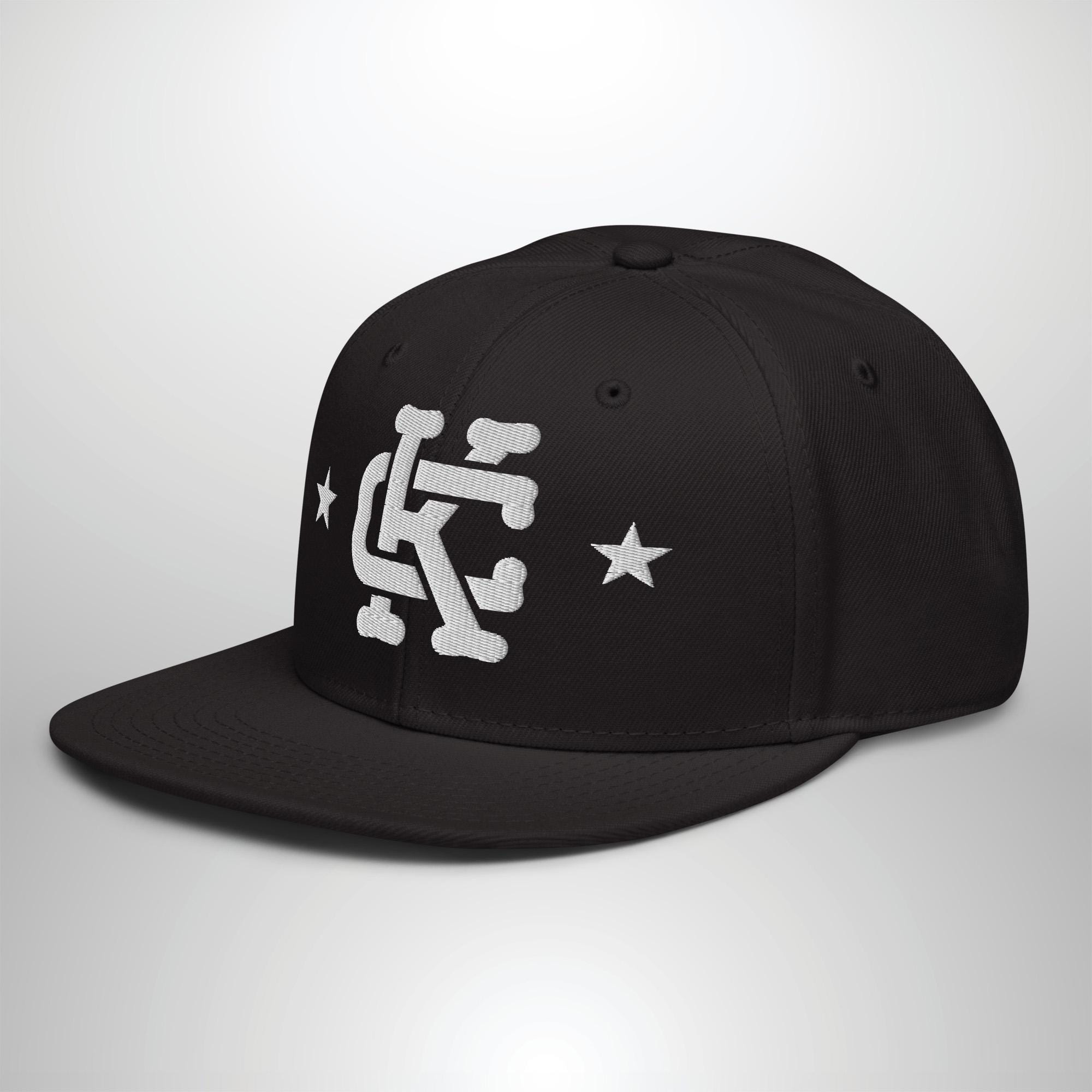 Kansas City Snapback Hat, Black Embroidered Interlock KC Stars, Flat ...
