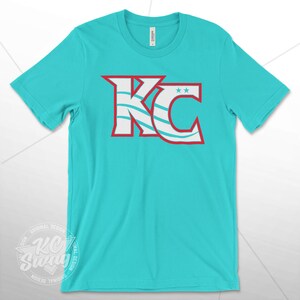 KC Swag - Kansas City Current, Flowing KC on Teal unisex t-shirt