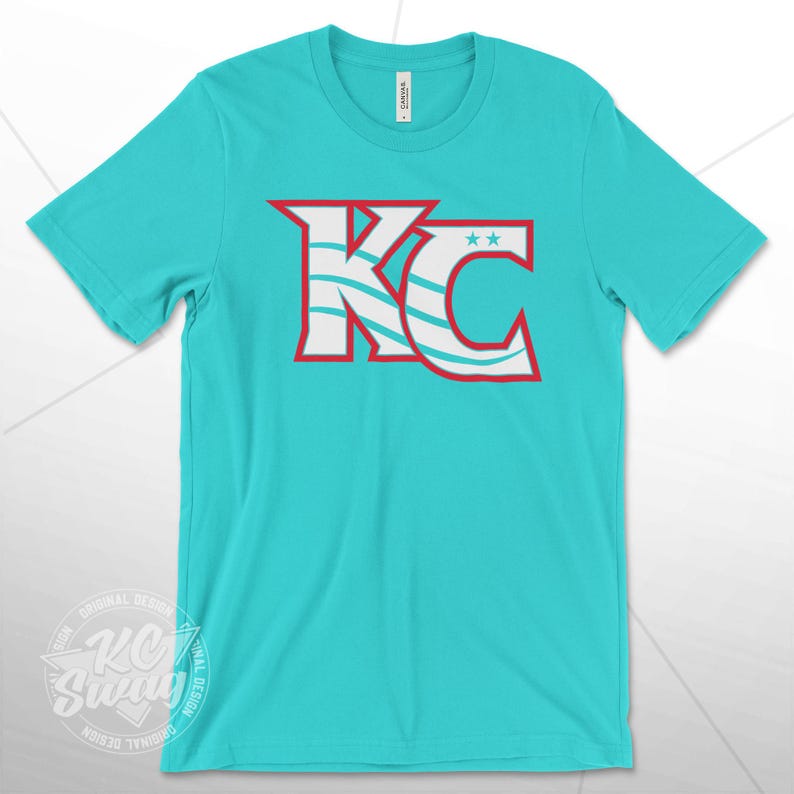 KC Swag - Kansas City Current, Flowing KC on Teal unisex t-shirt