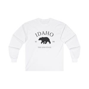 Idaho State Long Sleeve Tee, Unisex Shirt for Men and Women, Graphic Idaho Tee, State Pride Shirt, Mountain Tee, Idaho Souvenir Shirt