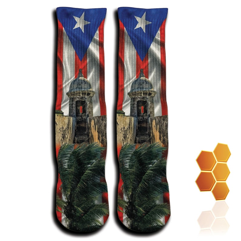 Puerto Rican Flag With El Morro Socks Etsy