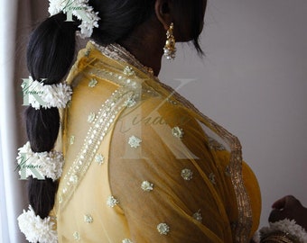 Artificial Jasmine Gajra Hair Scrunchie, Wedding Gajra, Wedding Favours Indian,