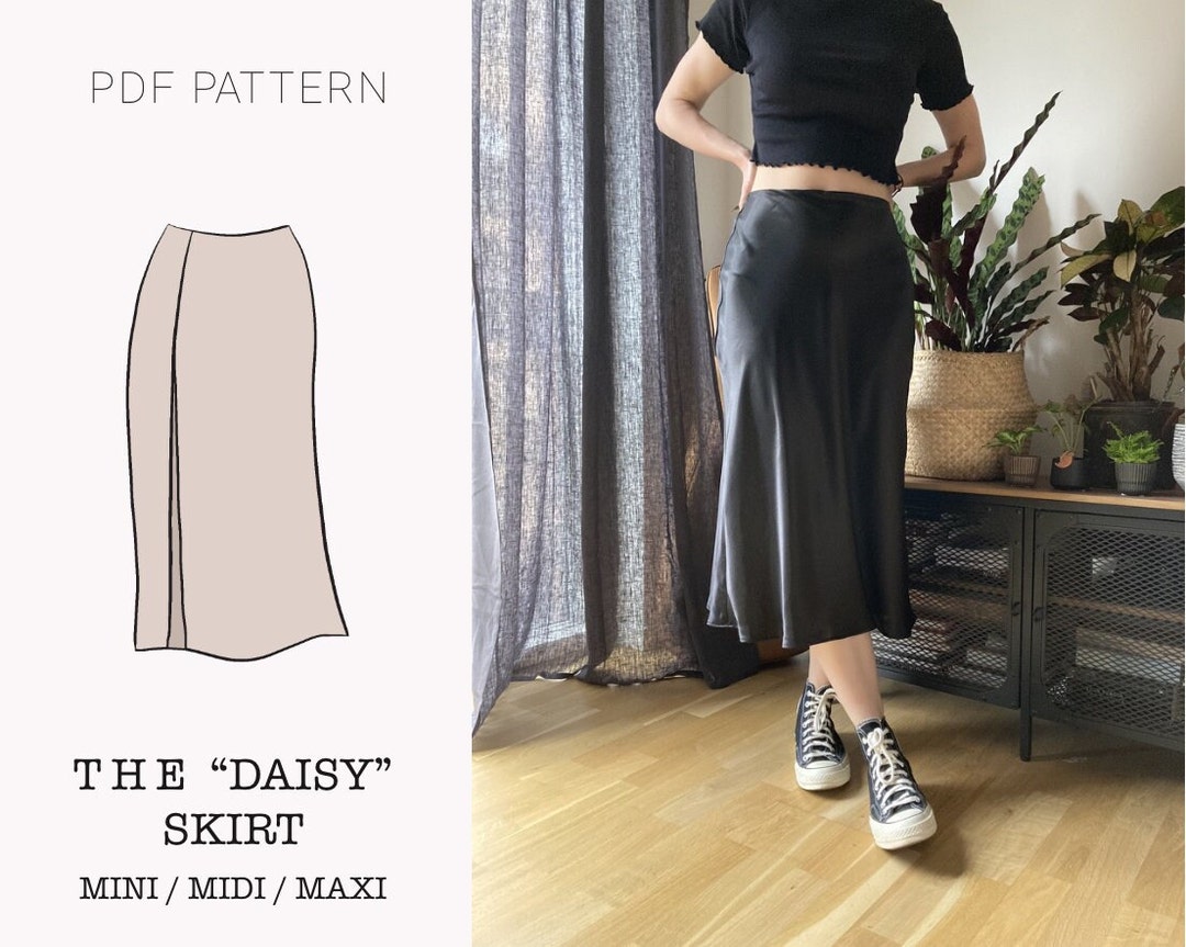 The daisy Skirt A-line Skirt With a Slit PDF Pattern Pdf Printable ...