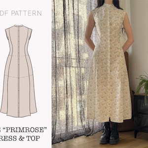 The "Primrose" Dress | Hourglass sleeveless dress PDF pattern | pdf printable sewing pattern