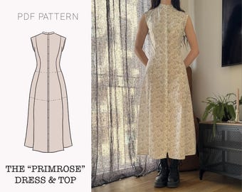 The "Primrose" Dress | Hourglass sleeveless dress PDF pattern | pdf printable sewing pattern