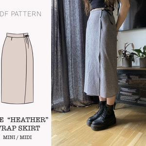 The "Heather" Skirt | Straight wrap skirt PDF pattern | pdf printable sewing pattern