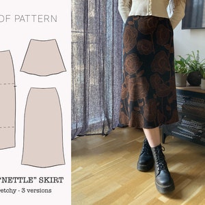 The "Nettle" Skirt | Simple stretchy skirt PDF pattern | pdf printable sewing pattern