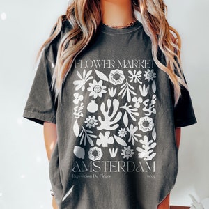 Flower Market Amsterdam Shirt, Comfort Colors Shirt, Wildflower T shirt, Wild Flowers T-Shirt, Floral Art Print Shirt, Botanical Graphic Tee