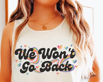 Camiseta sin mangas Comfort Colors: Orgullo arcoíris retro, Derechos LGBTQ+
