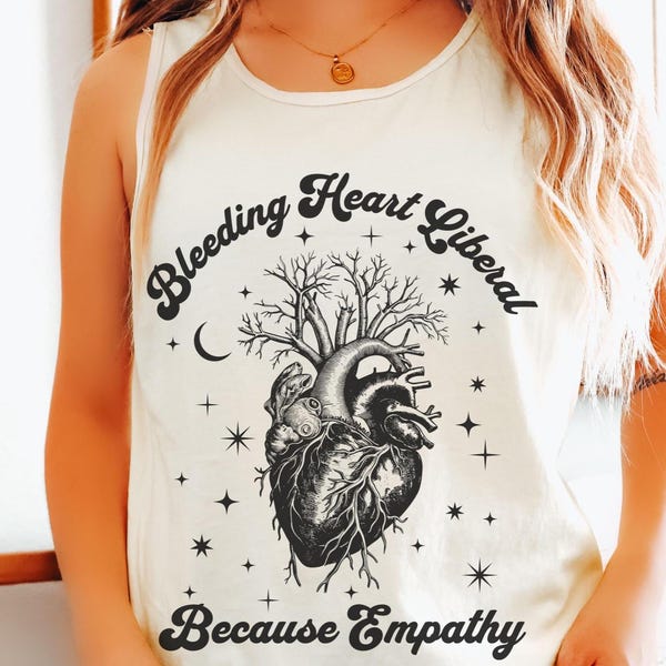Comfort Colors Bleeding Heart Liberal Tank Top: Retro Political Saying