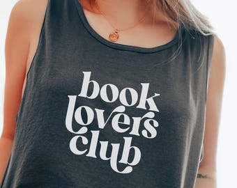 Comfort Colors 'Book Lovers Club' Tank Top : Retro Minimalist Bookish Reader Tanktop