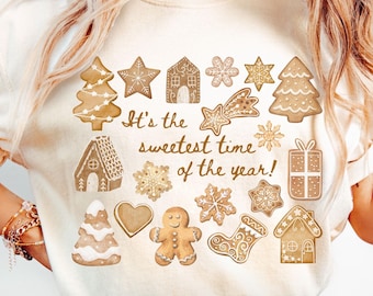Comfort Colors Gingerbread Cookies Shirt: Sweetest Time of The Year XMas Baking Tee