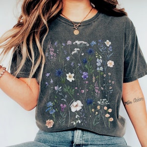 Camiseta Comfort Colors Wildflower: Botánica, Vida Silvestre, Camiseta para Amantes de la Naturaleza