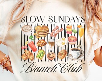 Chemise Comfort Colors Brunch Club : t-shirt rayé Slow Sundays