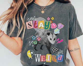 Weird Opossum Shirt, Comfort Colors Shirt, Punk Aesthetic, Possum Lover Tee, Cute Punk Aesthetic Gift, Unique Tee, Cute Collage Tee