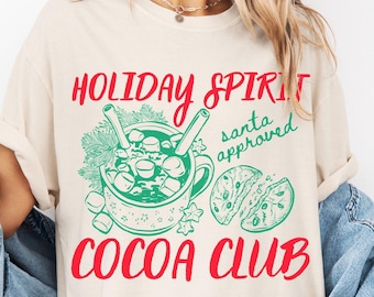 Comfort Colors Cocoa Club Shirt: Retro Holiday Tee