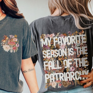 Komfortfarben Herbst des Patriarchats Shirt: Botanisches Herbst-Pilz-Feministen-T-Shirt