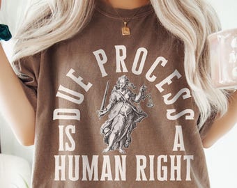 Camiseta Comfort Colors Due Process: Camiseta Vintage Lady Justice