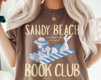 Comfort Colors Sandy Beach Book Club Shirt: Bookish Beach Day Tee
