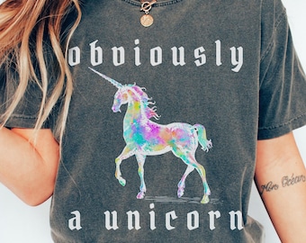 Gothic Unicorn Comfort Colors Shirt: Sarcastic Watercolor Tee