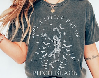 Comfort Colors Skeleton Bat Tee: Funny Goth Emo Shirt