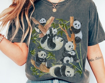 Comfort Colors Panda Shirt: Bamboo Forest Animal Lover Tee