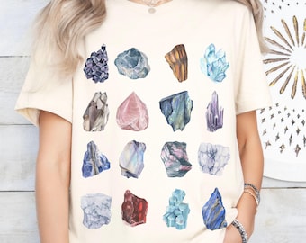 Geology Shirt: Botanical Crystals Gemstone Science Tee