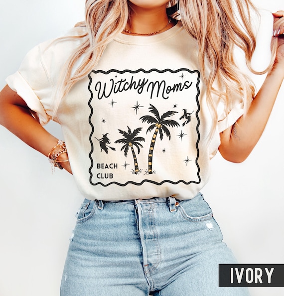Witchy Moms Beach Club Comfort Colors Shirt: Spooky Summerween Tee
