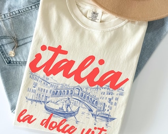 Comfort Colors Italia La Dolce Vita Shirt : Aesthetic Venice Gondola Ride Tee