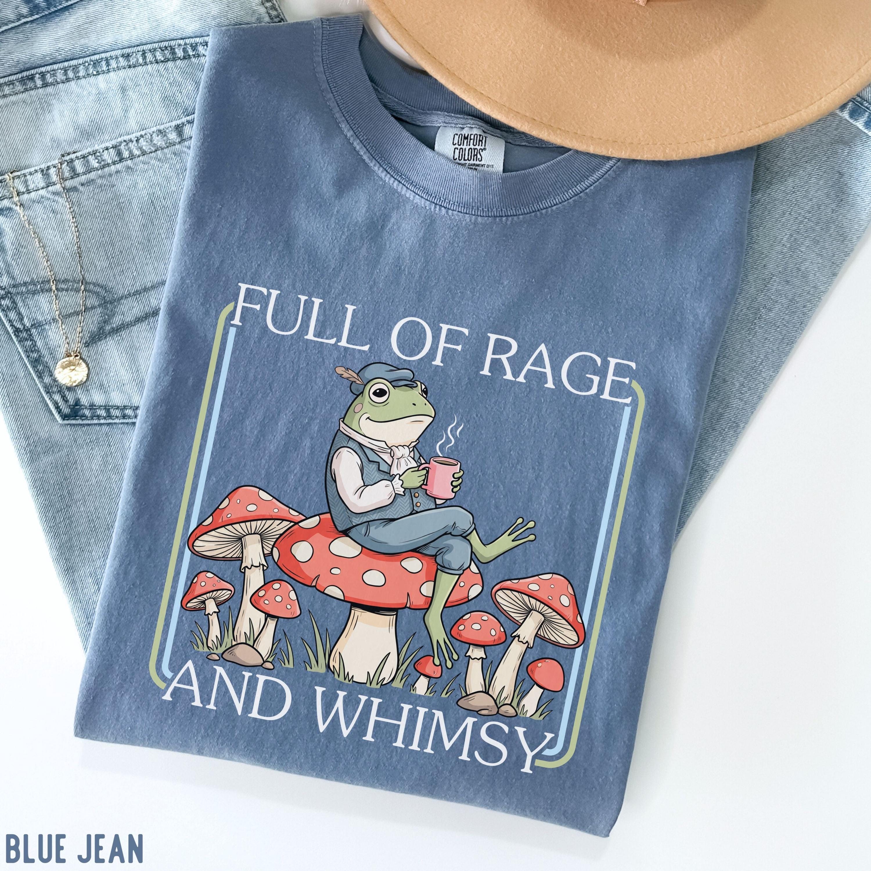 Whimsy Shirt Komfortfarben 'Voller Rage und Whimsy' Shirt: Retro Cottagecore Frosch ...