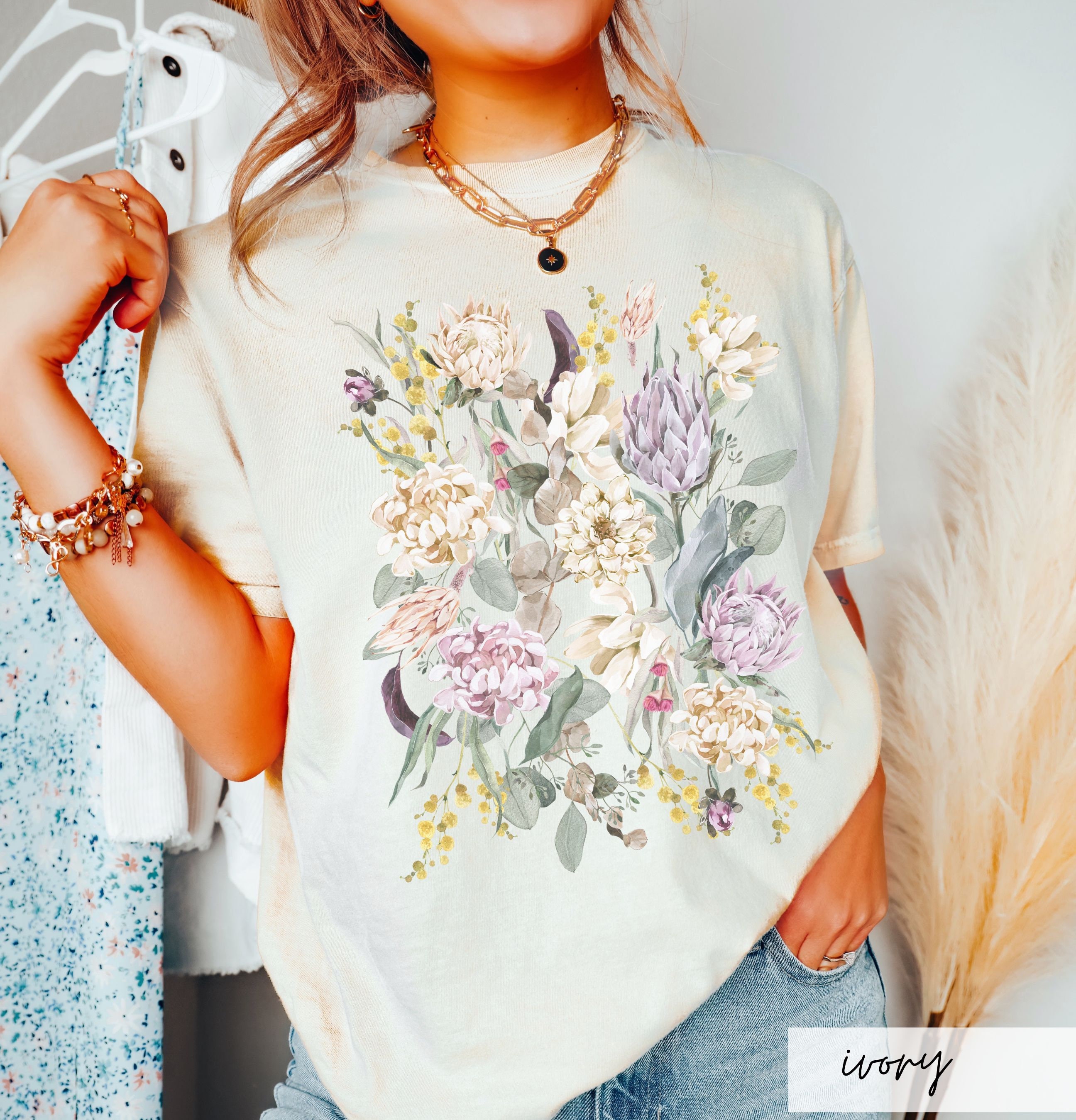 Comfort Colors Wildflower Protea Shirt: Ethereal Floral Tee - Etsy