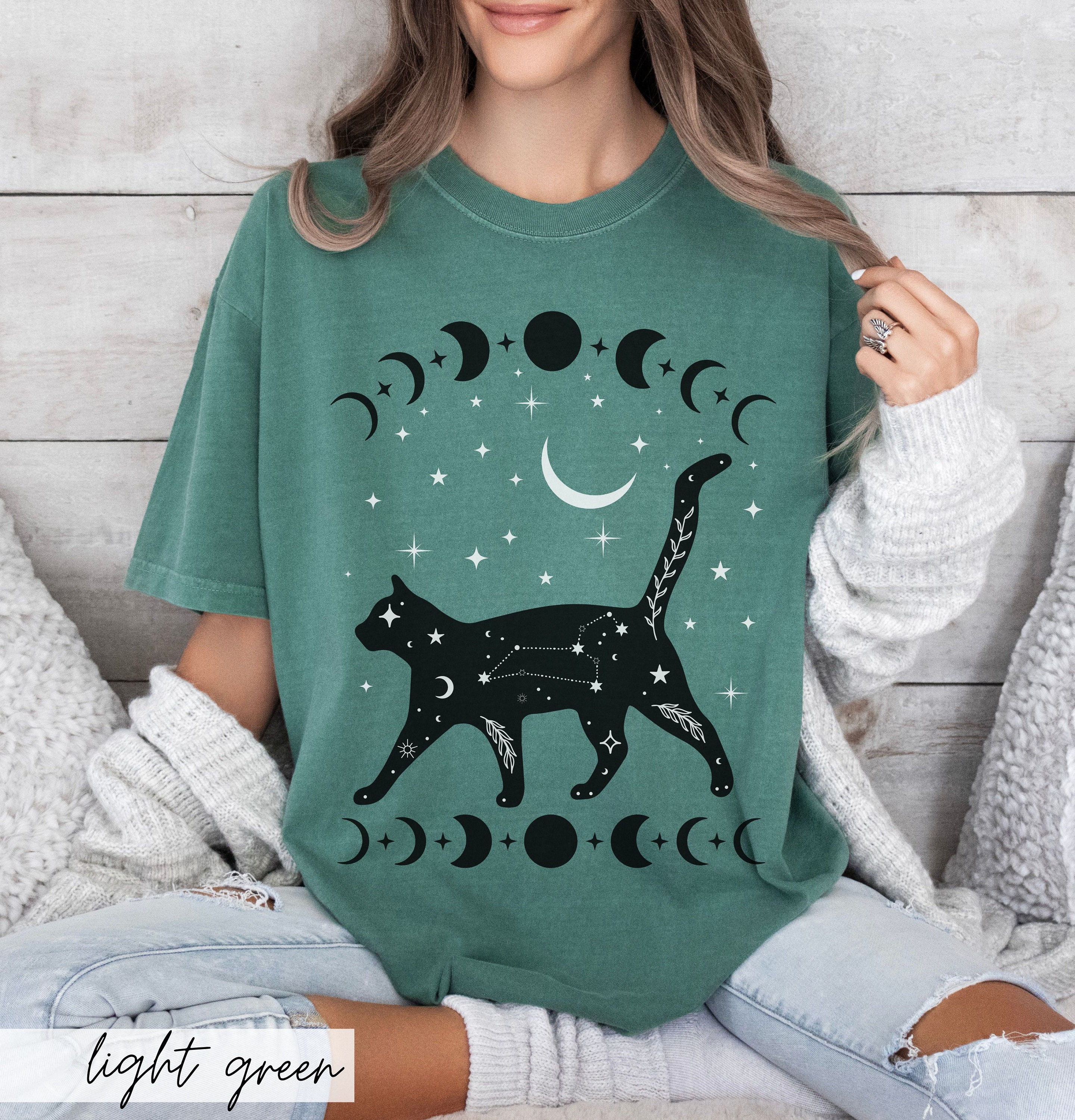 ITZAVIBE★GREEN MATCHS COLOR LOVE CAT T-SHIRTS IBB22UT09GR] GREEN MATCHS COLOR LOVE CAT T-SHIRTS - ITZAVIBE