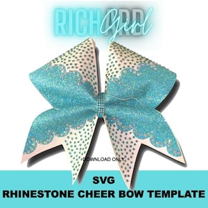 Cheer bow rhinestone design in SVG format with Scallop design cheer bow template