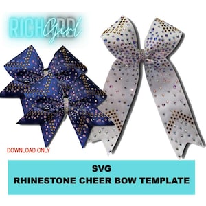 "2 ""Rave"" College, Zopf und Schlüsselbund Cheer Bow Designs in SVG-Format 1,5" und 2,25"