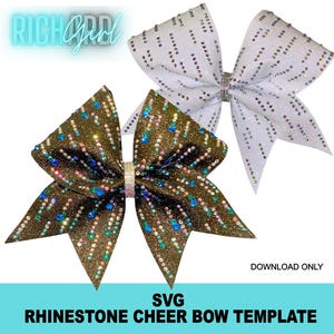 Strass-Cheerleader-Schleife SVG-Vorlage "Digital Rain 2"