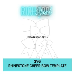 Cheer bow MockUp Vorlage inkl 3 Zoll und 4 Zoll ohne Tail, Kollegiat und 3 Zoll mit Tails SVG Format