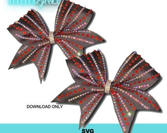 2.25 "Schlüsselanhänger oder Zopf ""Burst"" Cheer Bow Design in SVG Format."
