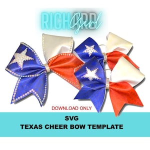 Texas Strass Cheer Bow Design im SVG-Format, 3"und 2,25" Schweinchen / Schlüsselanhänger inklusive."